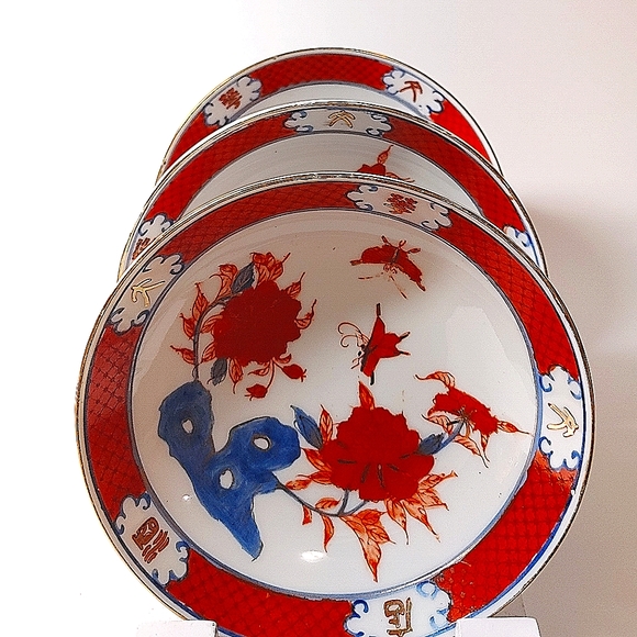 Set of 3 - Vintage Saucers with Asian motifs - Picture 2 of 6
